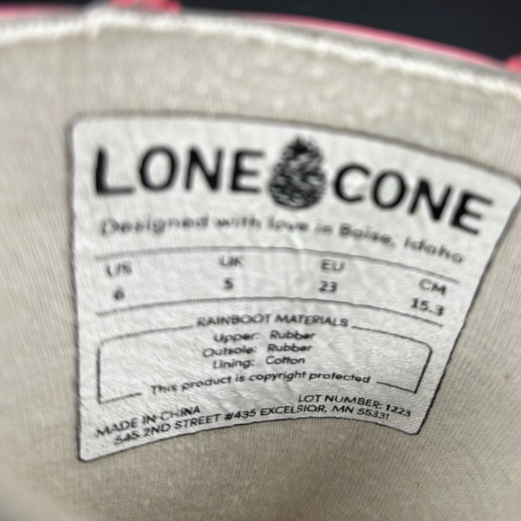 Lone Cone Girls Leopard Shiny Rain Boots Pink Gray Animal Print Pull On Size 6‎ - Picture 5 of 6